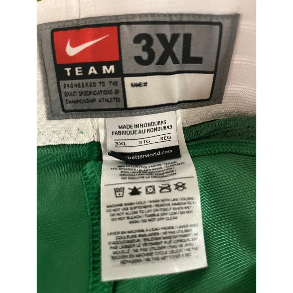 Nike Mens Football Pants 3XL Green White Padded 3/4 Length Integrated Pads